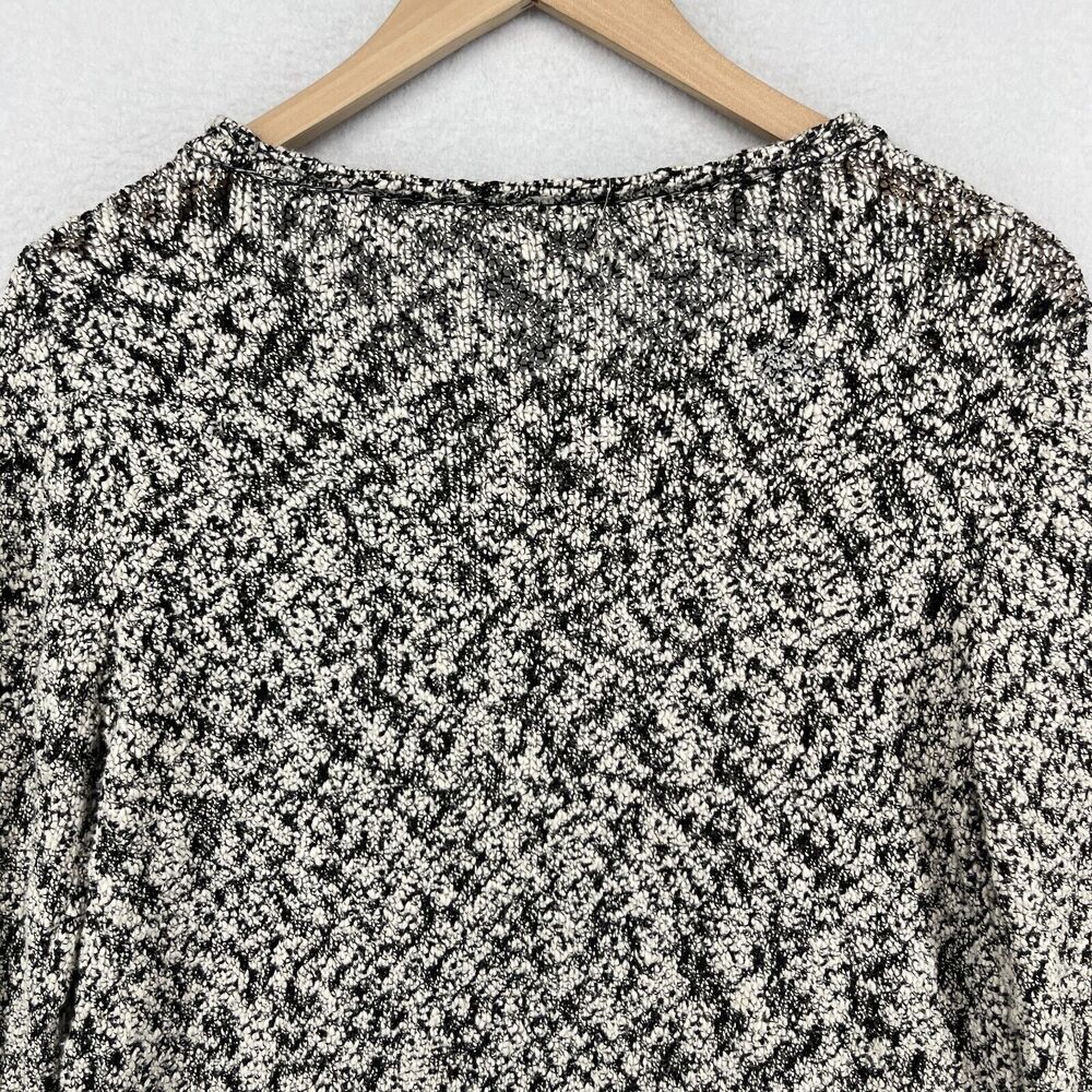 EILEEN FISHER Sweater M Cotton Viscose Slub Melange Chunky Knit Pullover Gray - Picture 4 of 16